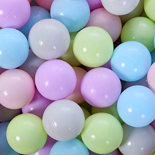 Pack of 100 with Three Color Ball for Kids Swim Pit with Storage Bag for Baby Playhouse Pool Kids Birthday Party Favor Decoration PlayMaty Play Ball Pit Balls